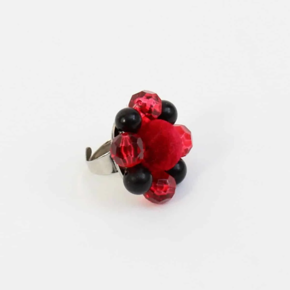 Red Velvet Beaded Ring