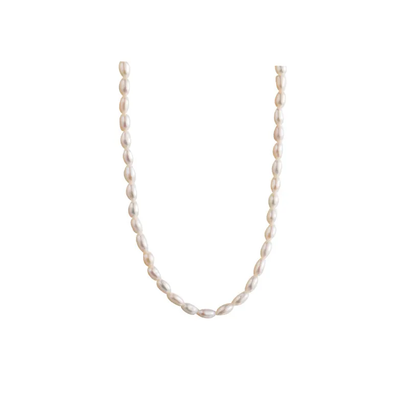 Rice Shape Natural Pearl Necklaces