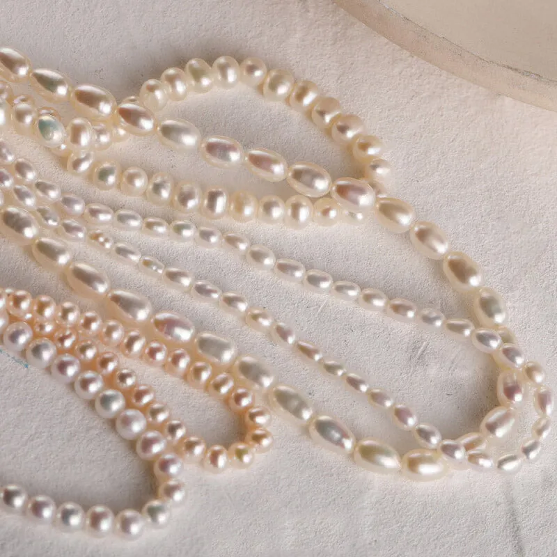 Rice Shape Natural Pearl Necklaces