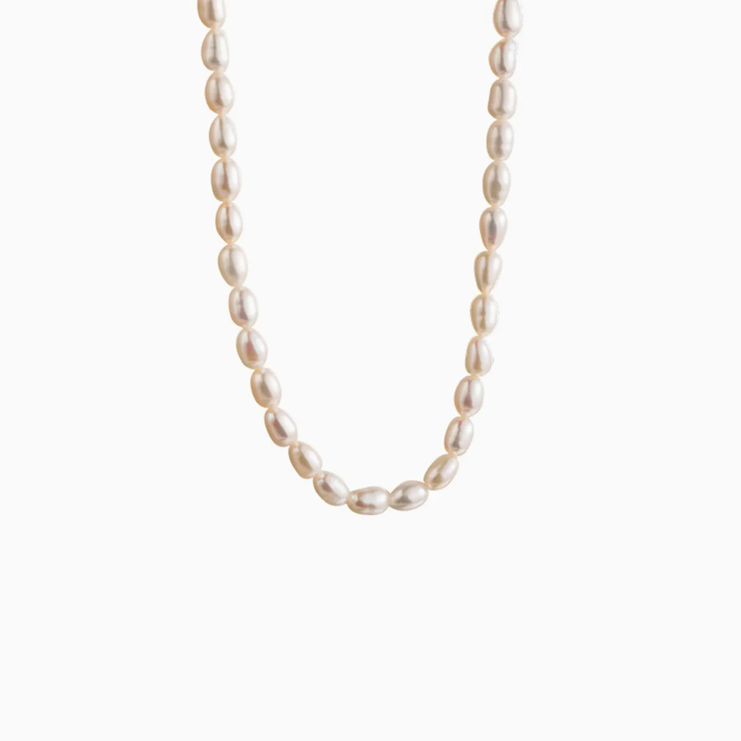 Rice Shape Natural Pearl Necklaces