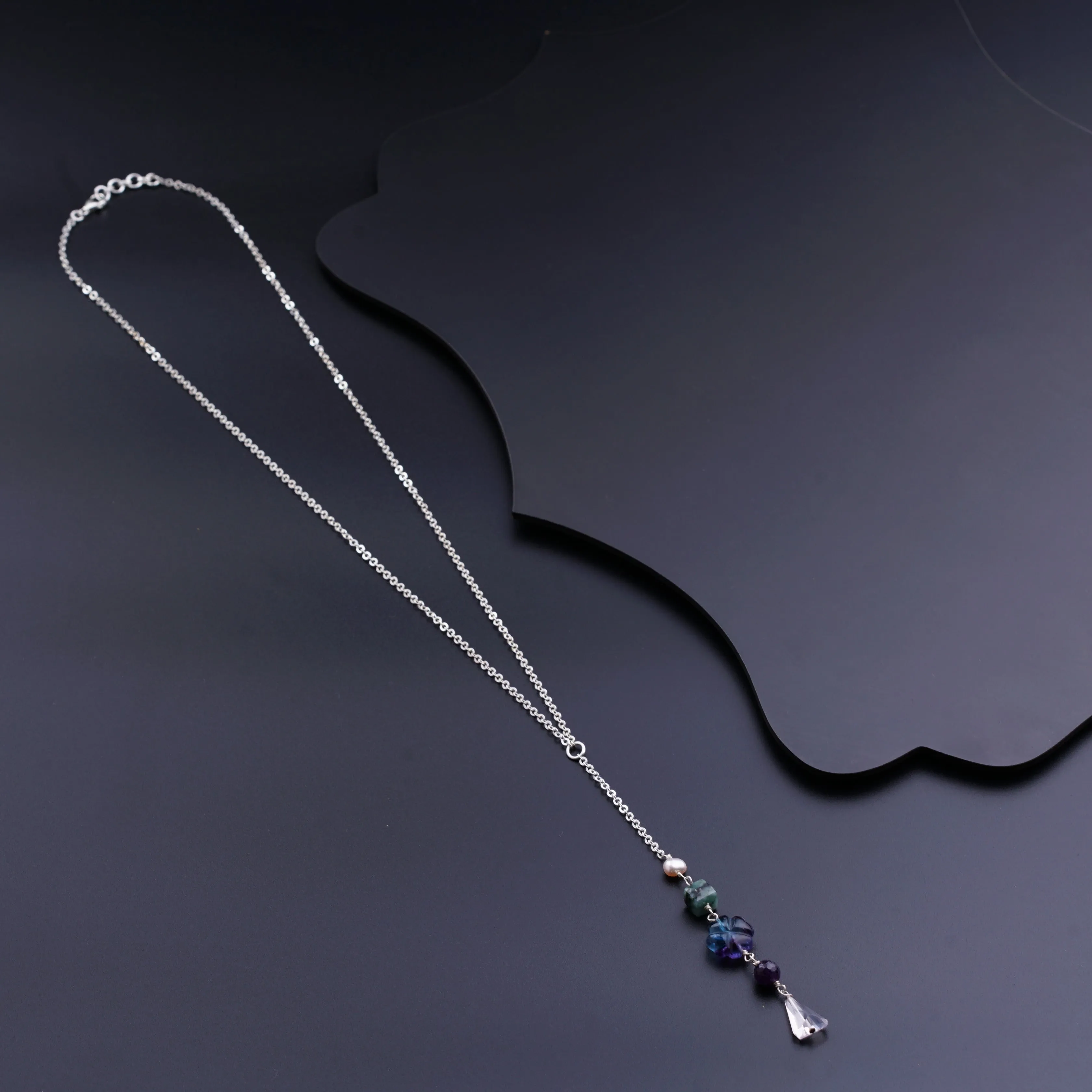 Semi Precious Multicolor Chain Necklace