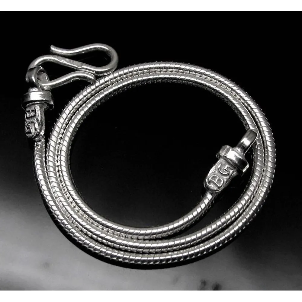 Simple Snake Chain Silver Anklet 10.3"