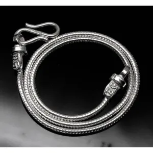 Simple Snake Chain Silver Anklet 10.3"