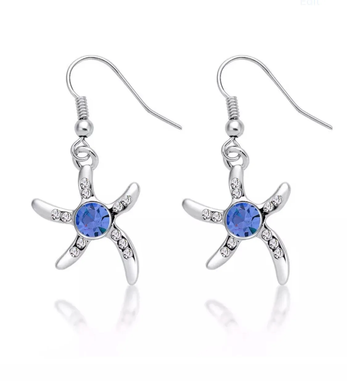 Sky Blue Starfish Earrings