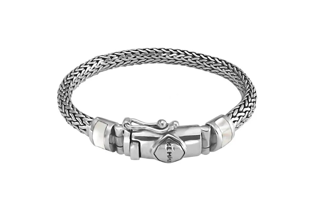 Snake Chain Mother of Pearl Bracelet 6mm