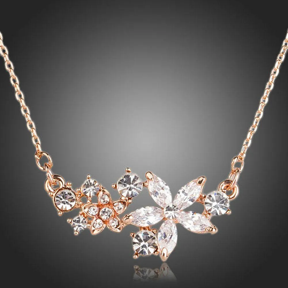 Star Flower Cubic Zirconia Necklace KPN0134