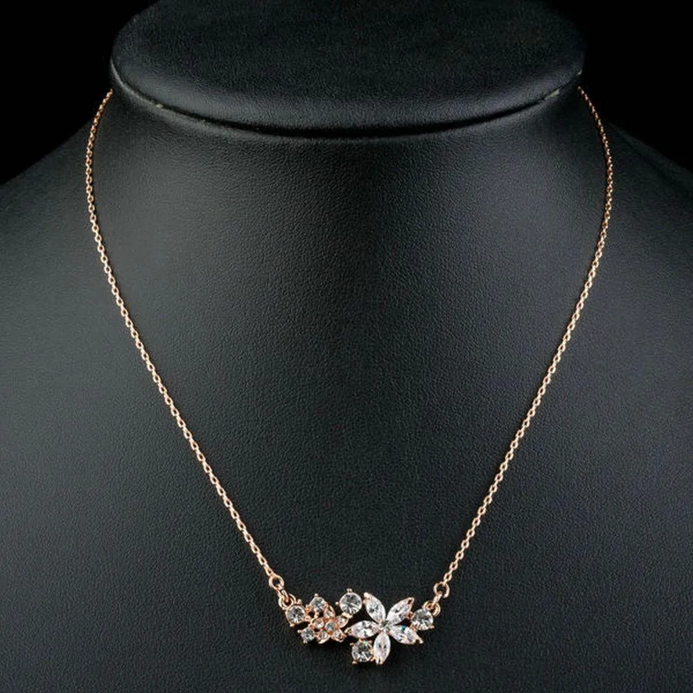 Star Flower Cubic Zirconia Necklace KPN0134