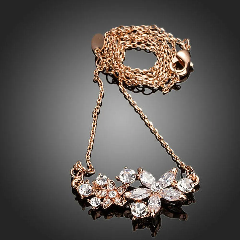 Star Flower Cubic Zirconia Necklace KPN0134