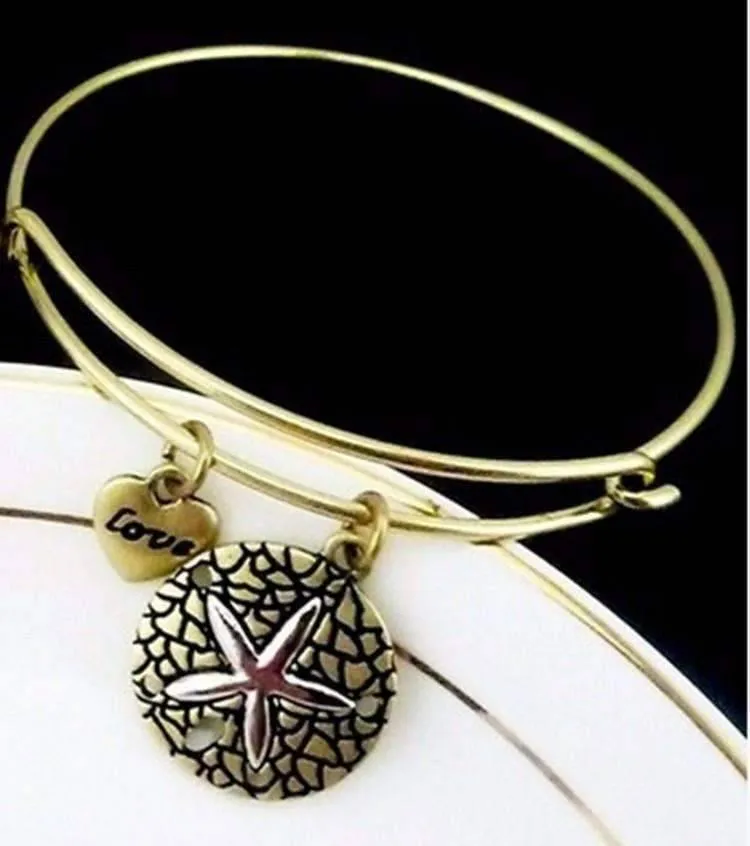 Starfish Love Adjustable Bangle Bracelet - Choose Your Color