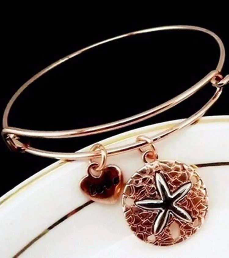 Starfish Love Adjustable Bangle Bracelet - Choose Your Color