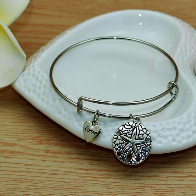 Starfish Love Adjustable Bangle Bracelet - Choose Your Color