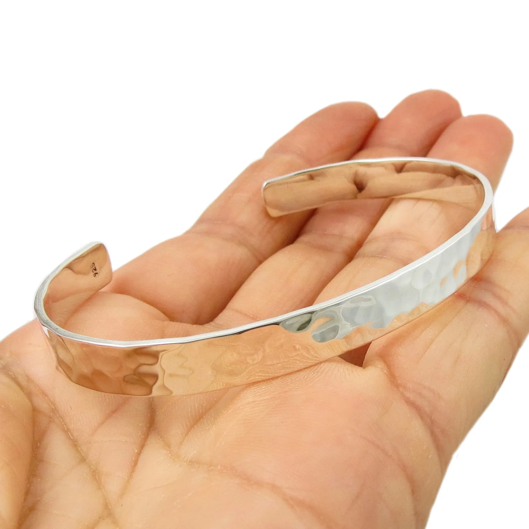 Sterling Silver Hammered Bracelet Cuff