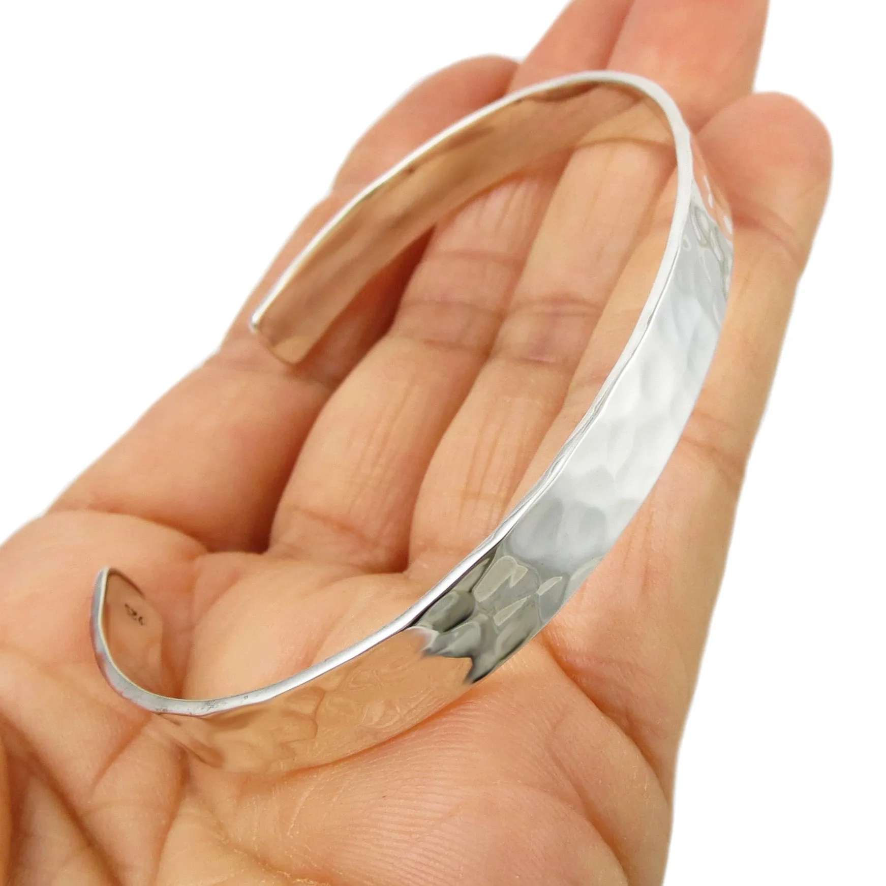 Sterling Silver Hammered Bracelet Cuff