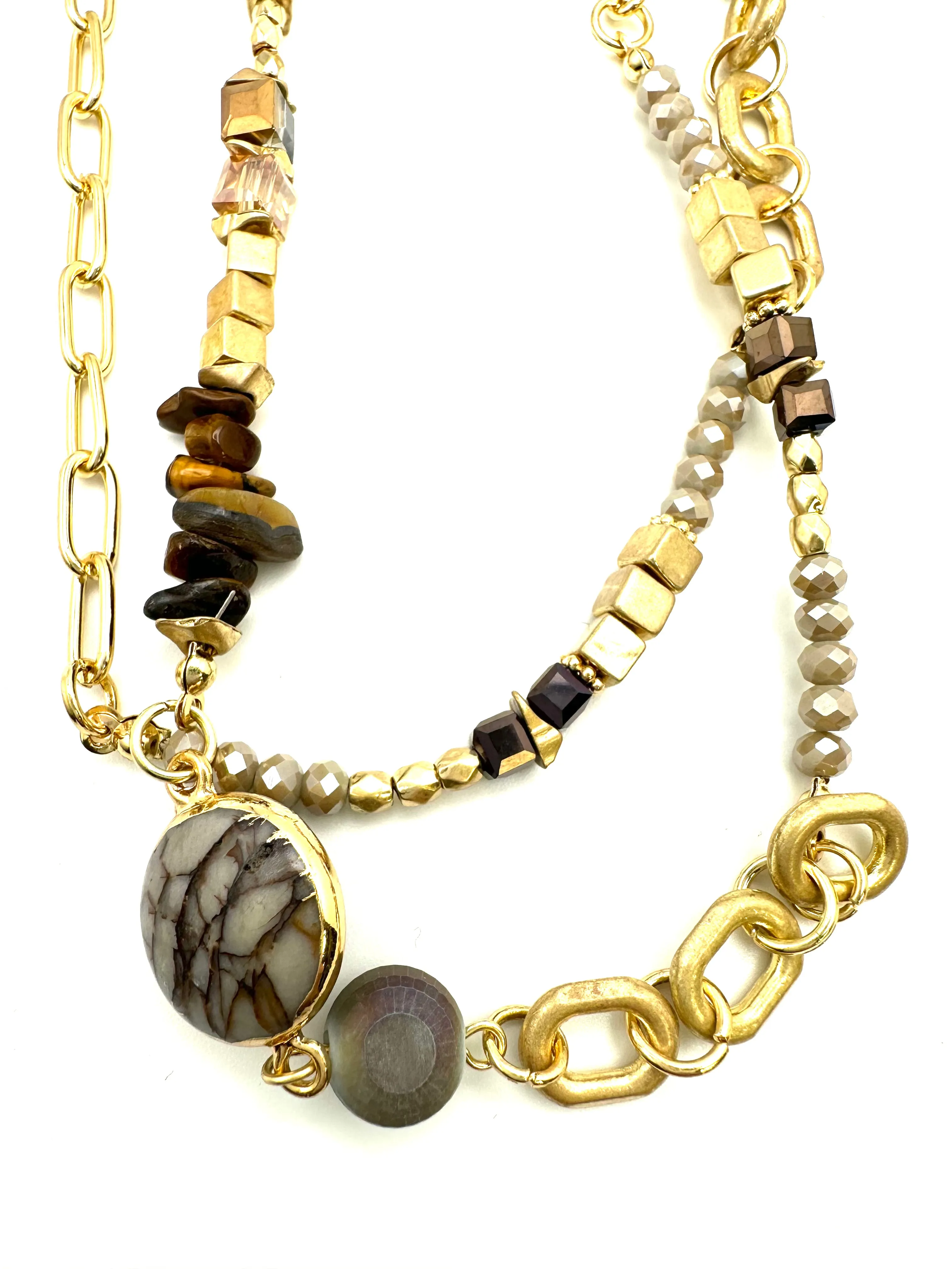 Stone and Crystal Necklace