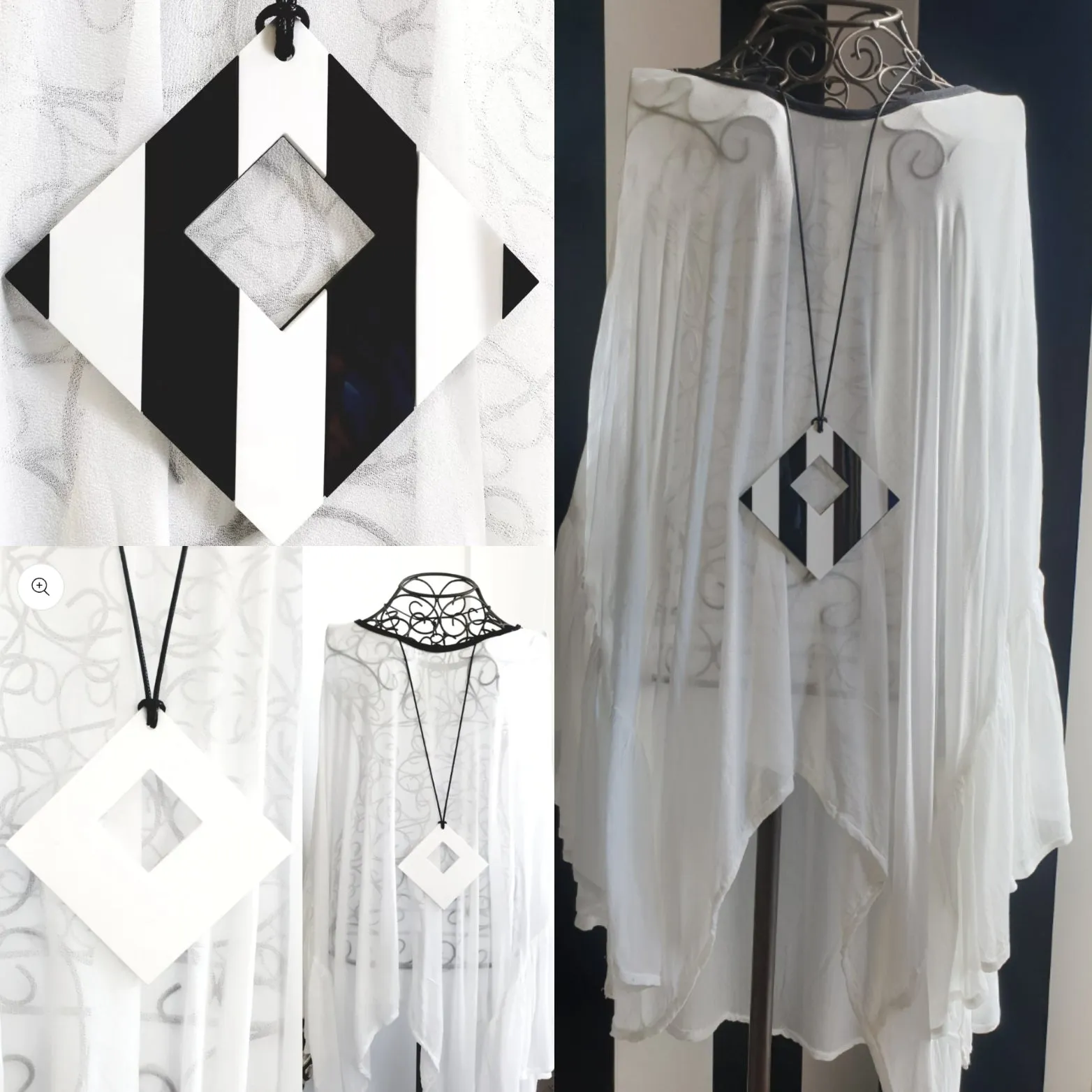 Striped Squared Reversible Necklace