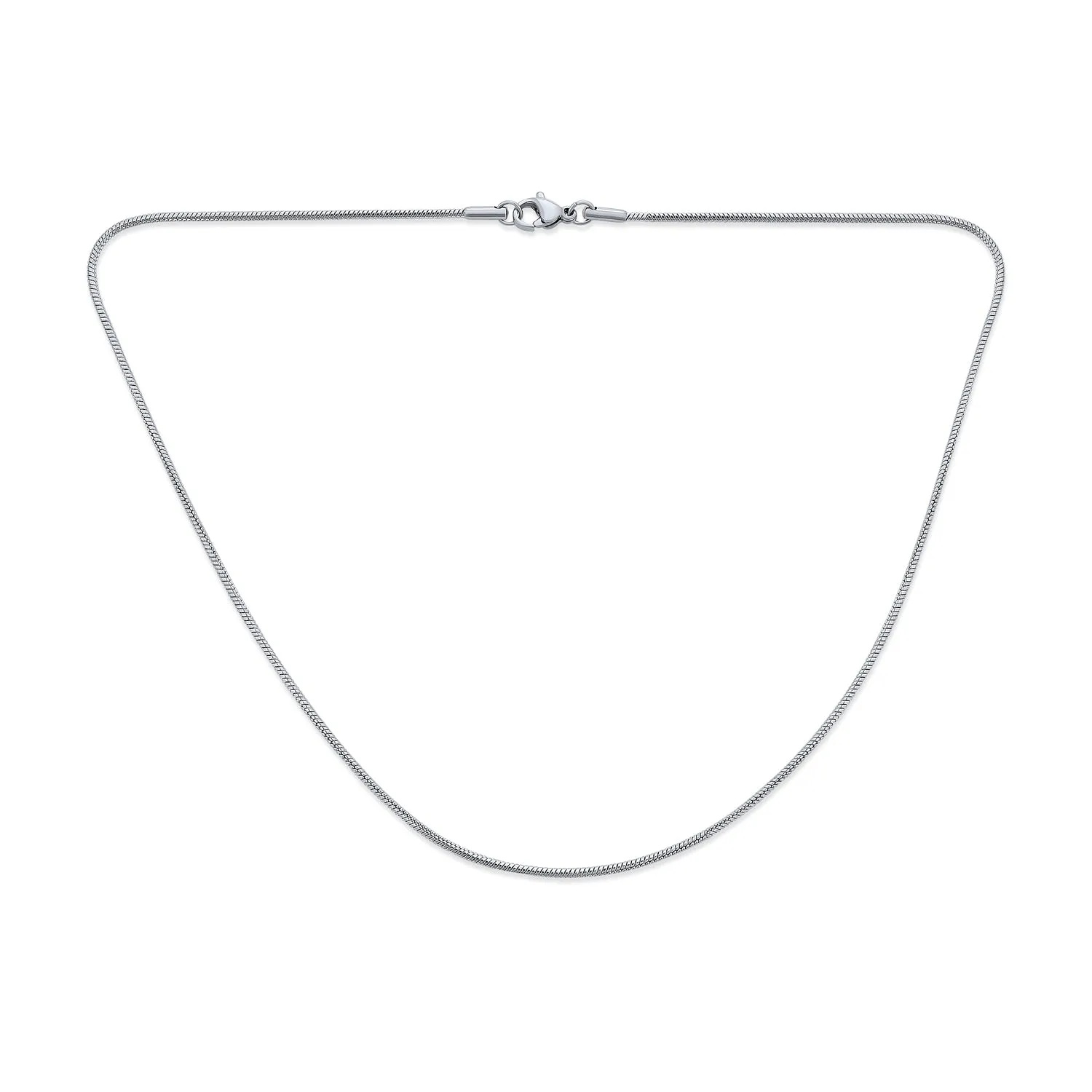 Strong Silver Tone Stainless Steel Snake Chain Necklace for Men Multiple Lengths