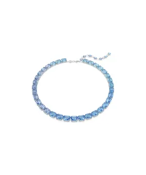 SWAROVSKI MILLENIA NECKLACE, OCTAGON CUT, COLOR GRADIENT, BLUE, RHODIUM