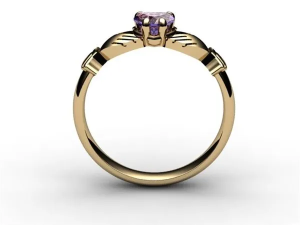 TANZANITE 14K Gold Claddagh Ring <font color="#FF0000"> IN STOCK!  Ships in 48 Hours!</font>