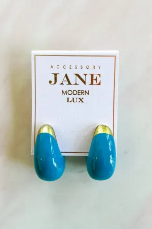 Teardrop Earrings - Peacock Blue