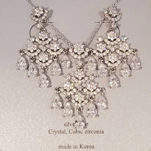 Wedding Jewelry Set for Art Deco Bride .925 Sterling Ear Studs