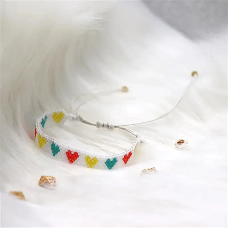 ZHONGVI Miyuki Bracelet Adjustable Heart Boho Jewelry Gift