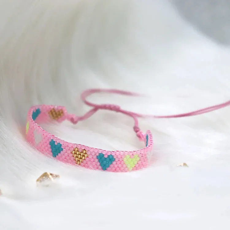 ZHONGVI Miyuki Bracelet Adjustable Heart Boho Jewelry Gift