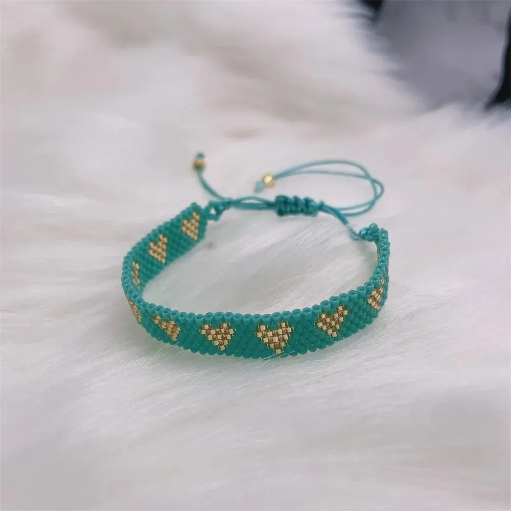 ZHONGVI Miyuki Bracelet Adjustable Heart Boho Jewelry Gift