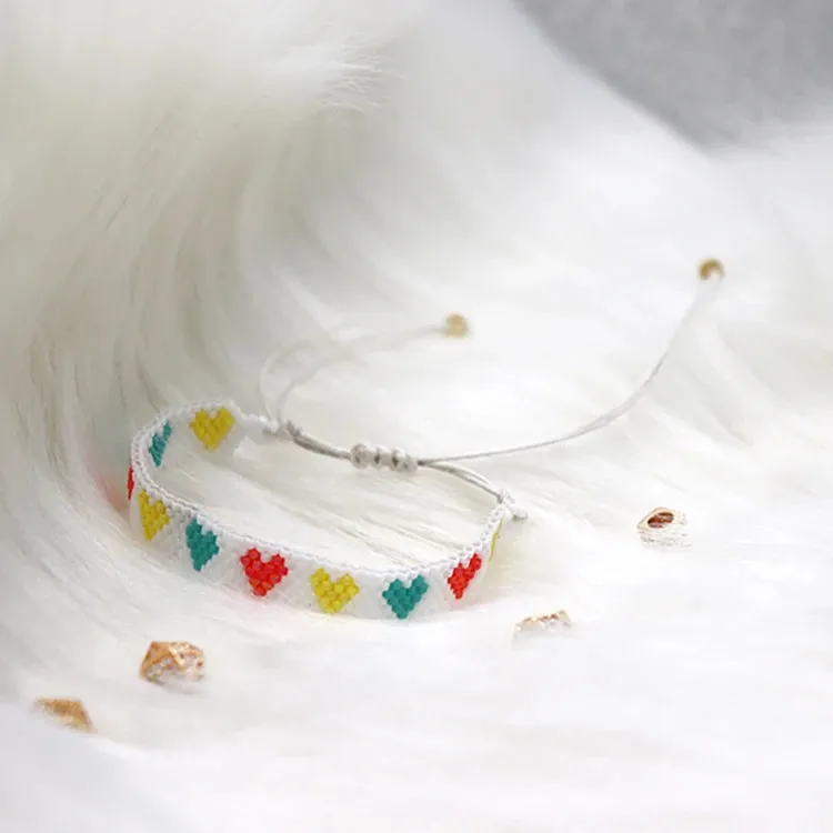 ZHONGVI Miyuki Bracelet Adjustable Heart Boho Jewelry Gift