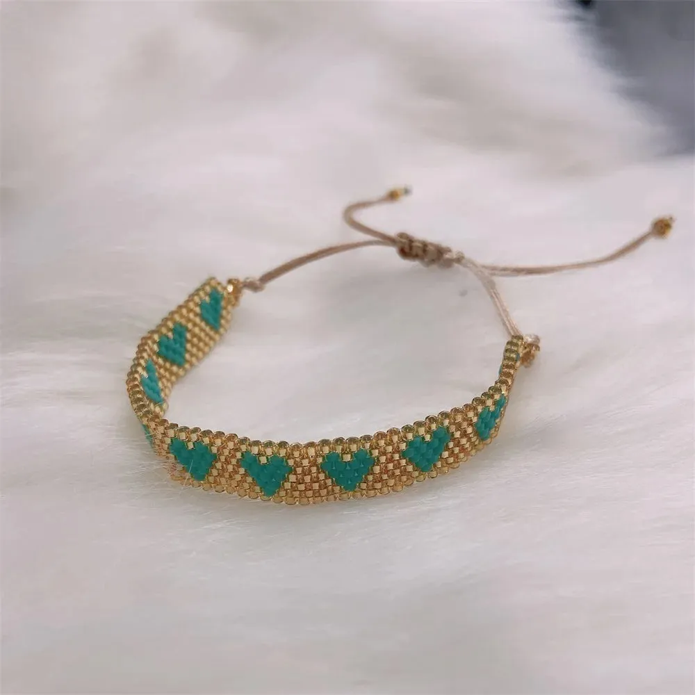 ZHONGVI Miyuki Bracelet Adjustable Heart Boho Jewelry Gift