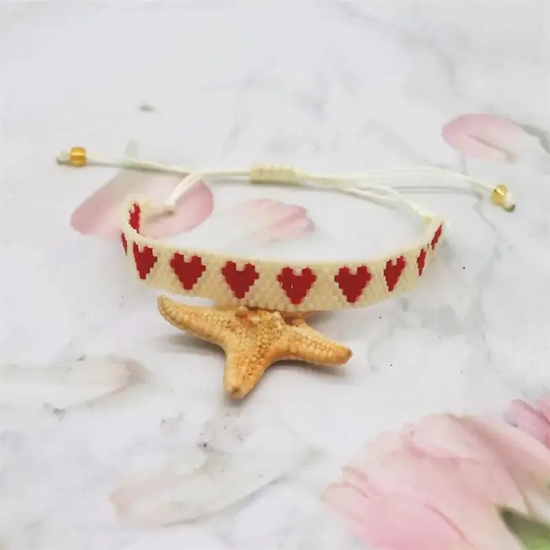 ZHONGVI Miyuki Bracelet Adjustable Heart Boho Jewelry Gift