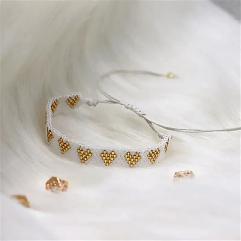 ZHONGVI Miyuki Bracelet Adjustable Heart Boho Jewelry Gift