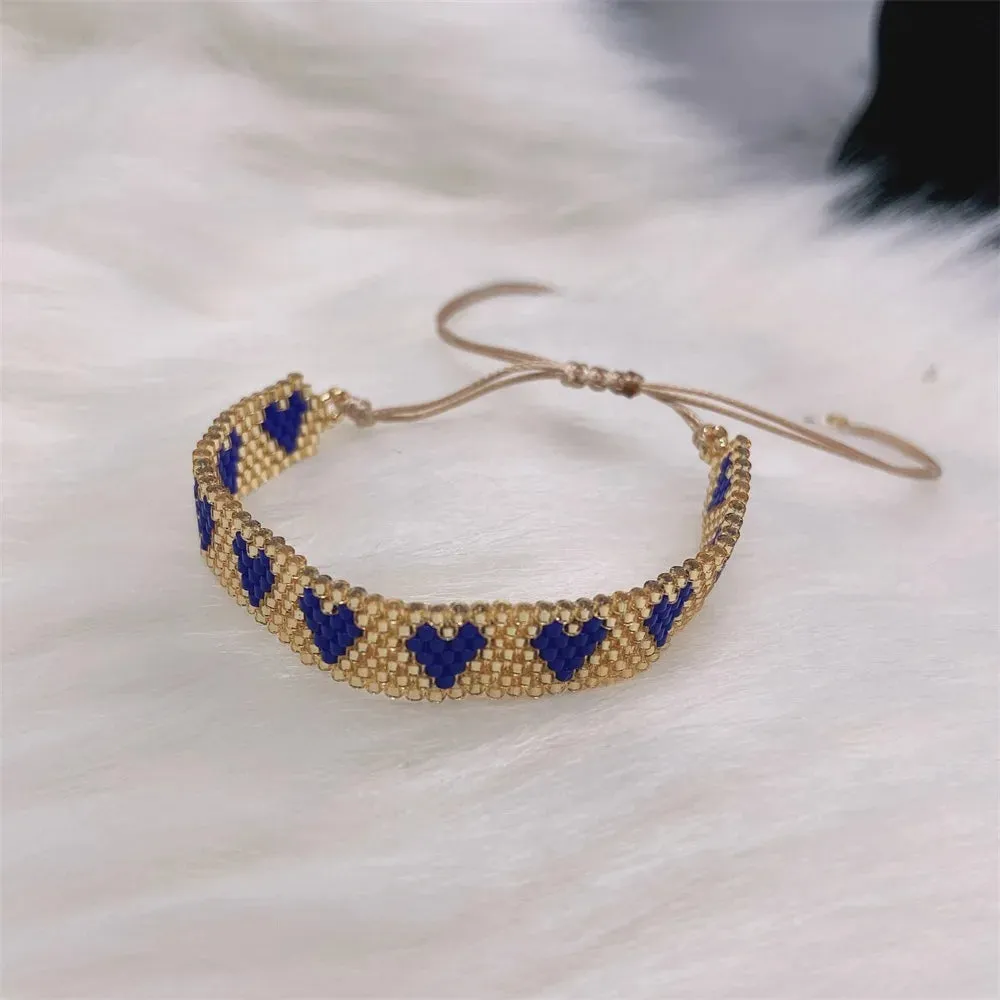 ZHONGVI Miyuki Bracelet Adjustable Heart Boho Jewelry Gift