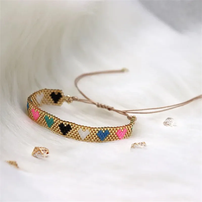 ZHONGVI Miyuki Bracelet Adjustable Heart Boho Jewelry Gift