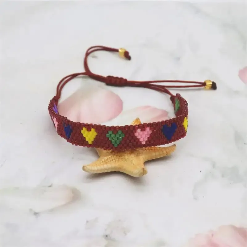 ZHONGVI Miyuki Bracelet Adjustable Heart Boho Jewelry Gift