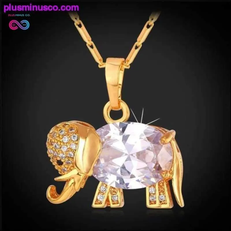 Zirconia Elephant Crystal Necklace and Pendant For Women